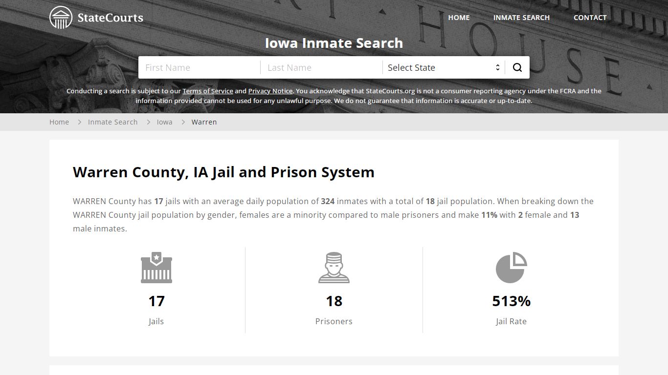Warren County, IA Inmate Search - StateCourts